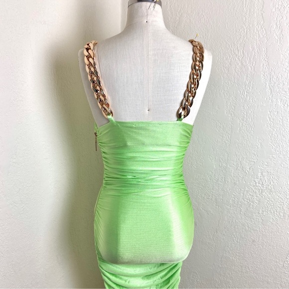 $650 Bronx & Banco Nadia MIDI Dress in Neon Mint - Picture 7 of 12